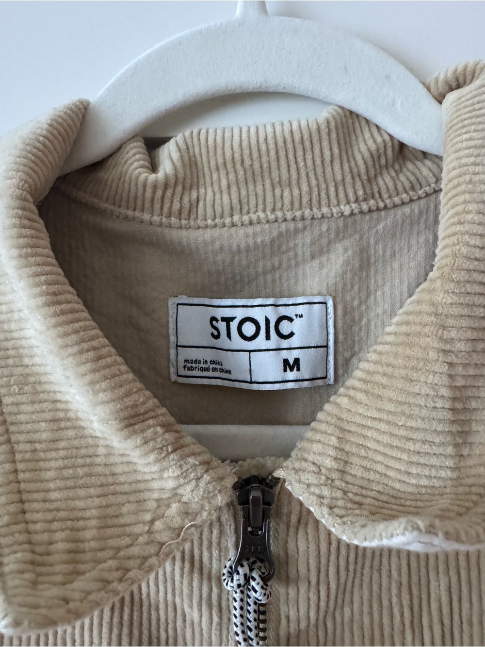 STOIC Corduroy Zip Jacket in Beige